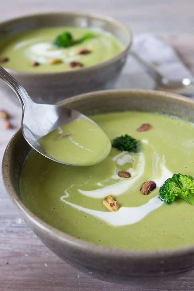 melatonin pistachio broccoli soup