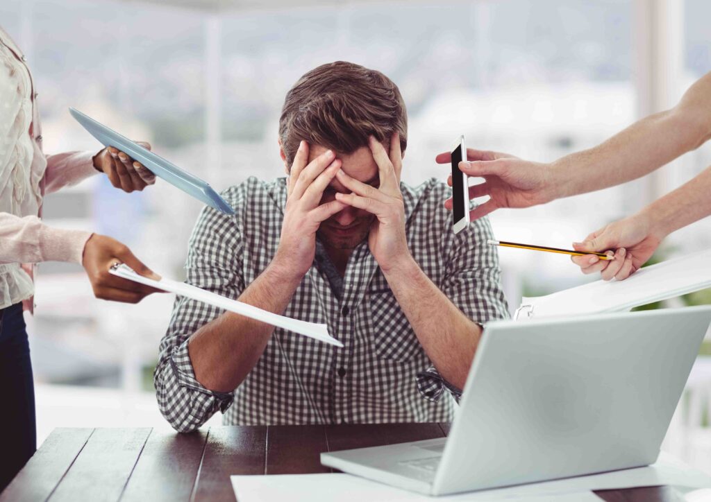 man stressed and anxious