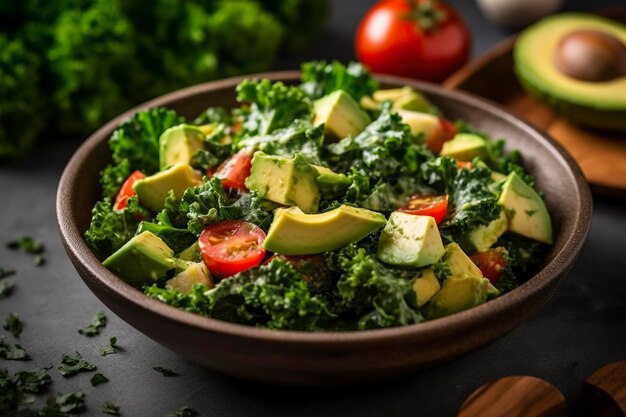 avocado kale tomato salad