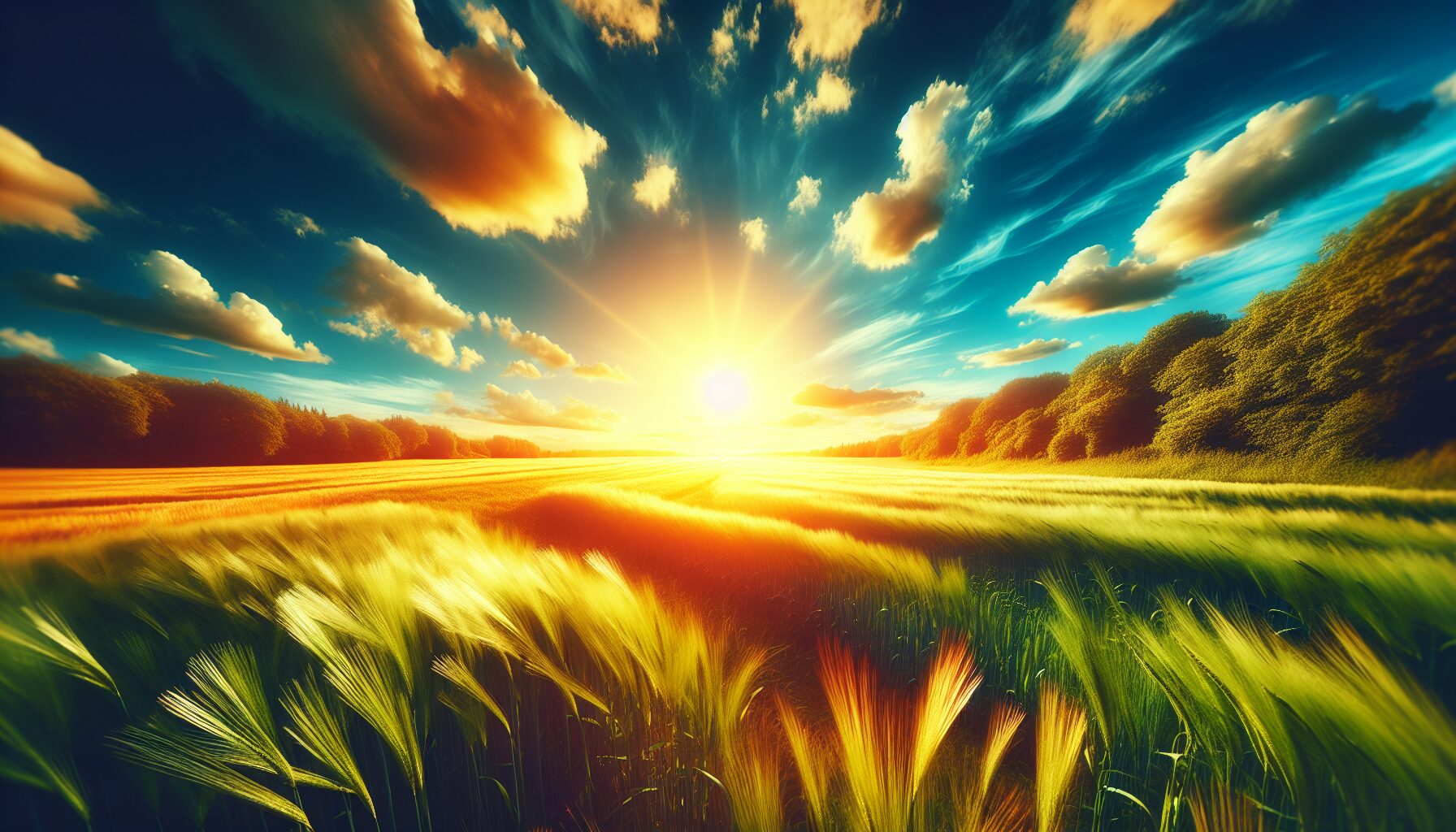 sunny day by a field