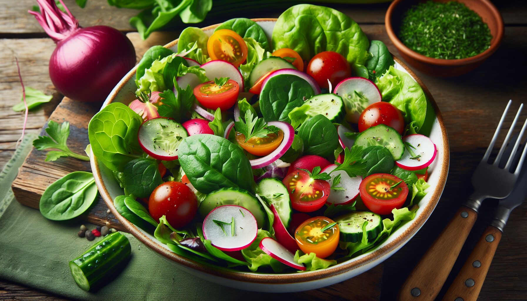 parsley lutein rich, on salad